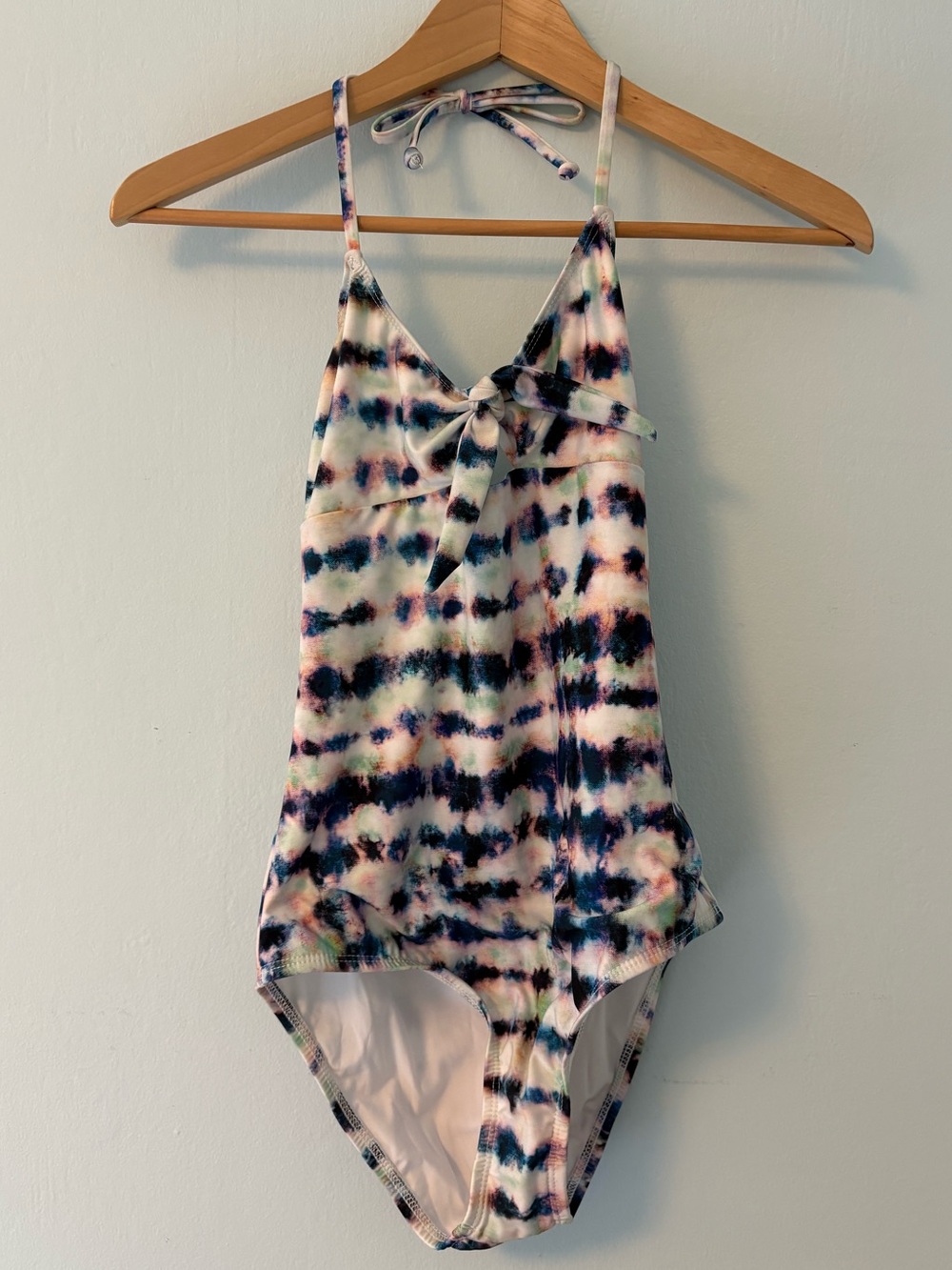 NWT Splendid Kids Tie-Dye One-Piece Swimsuit in Navy, Pink & Cream 14